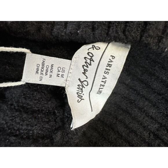 & OTHER STORIES Mock Neck Sweater Wool Blend Black Medium - Picture 8 of 11